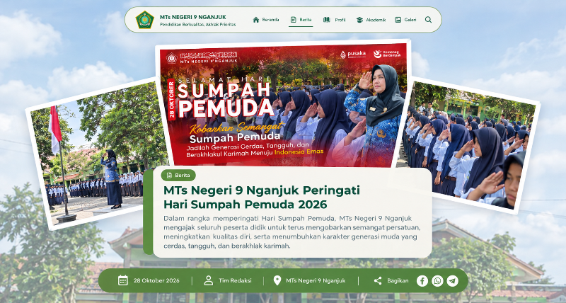 MTsN 9 Nganjuk Peringati Hari Sumpah Pemuda: Kobarkan Semangat, Wujudkan Generasi Cerdas dan Berakhlak Karimah